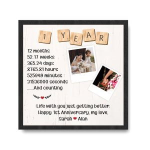 1 Year Anniversary Custom Framed Print