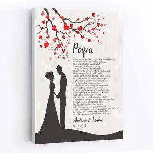 Custom 25th Anniversary Lyric Love Song On Canvas Print