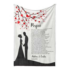 Custom 25th Anniversary Lyric Love Song Blanket
