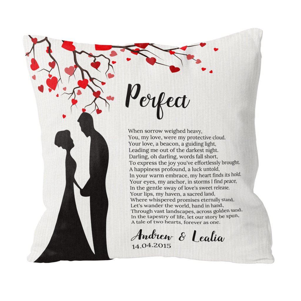 Custom 25th Anniversary Lyric Love Song Pillow