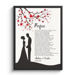 Custom 25th Anniversary Lyric Love Song Framed Print