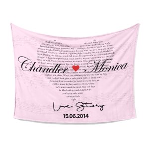 Custom Heart Shaped Song Lyrics Custom Blanket