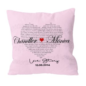 Custom Heart Shaped Song Lyrics Custom Pillow