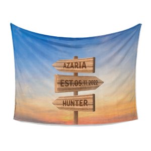 Personalized Couple Street Sign Custom Blanket