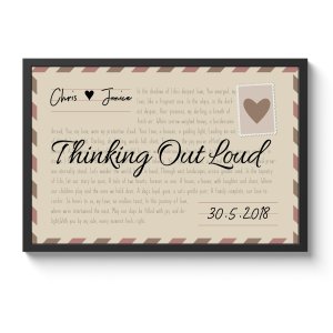 Song Lyric Gifts Custom Framed Prints With Song Name