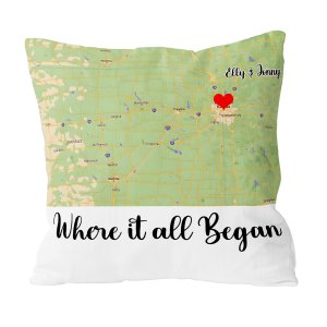 Where It All Began Map Custom Pillow 
