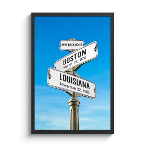 Name Street Sign Custom Wall Framed Art Prints