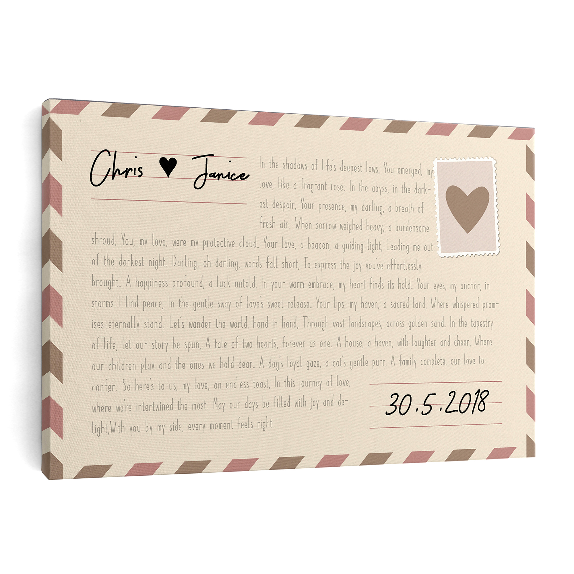 Letter Song Lyric Gifts Custom Canvas Prints With Words