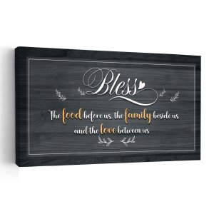 Bless The Food Before Us Canvas Word Print