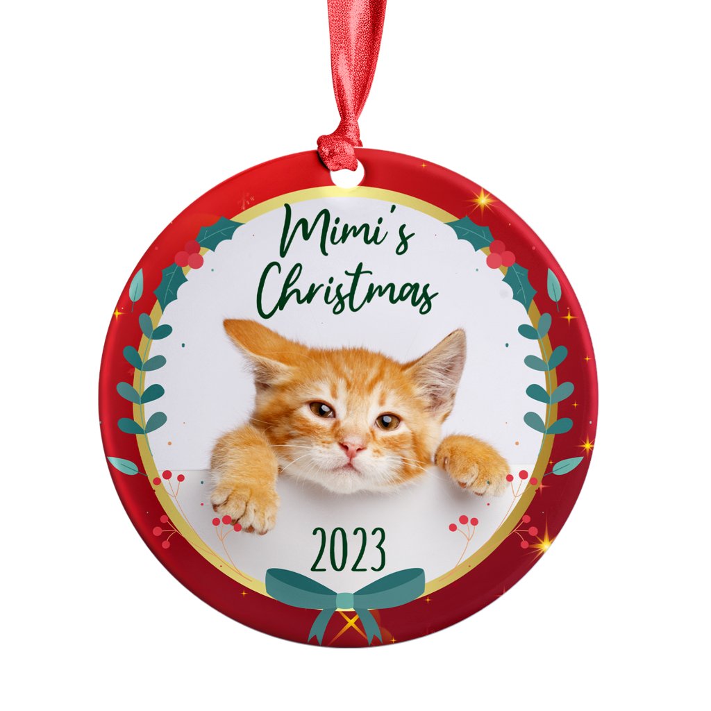 Cat Christmas Ornaments Photo Custom