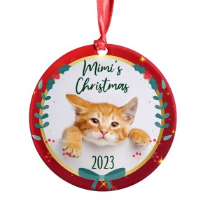 Cat Christmas Ornaments Photo Custom