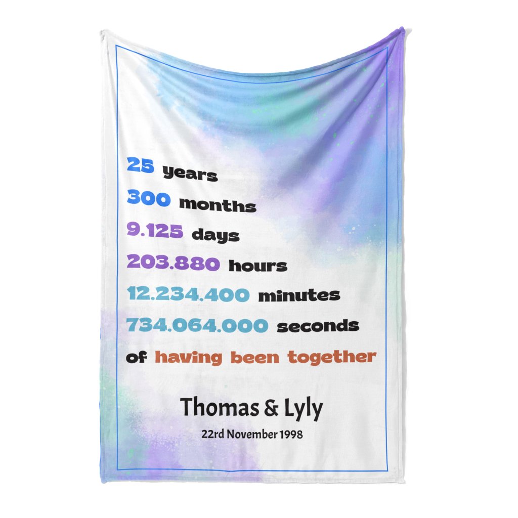 Personalized 25th Wedding Anniversary Custom Blanket