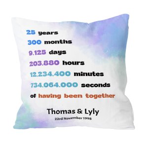 Personalized 25th Wedding Anniversary Custom Pillow