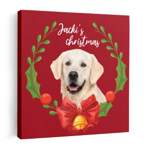 Dog Christmas Photo Custom Canvas