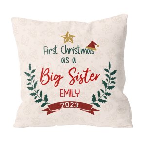 Personalized First Christmas As A Big Sister Custom Pillow