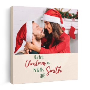 Our First Christmas Together Custom Canvas Print
