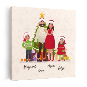 Personalized Family Members Name Cute Canvas Print