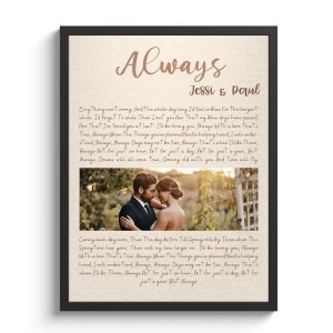 Song Lyric Picture Wedding Personalized Framed Print