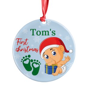 Baby's First Christmas Ornament Personalized Name