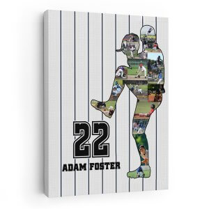 Baseball Collage Photo Custom Canvas Print