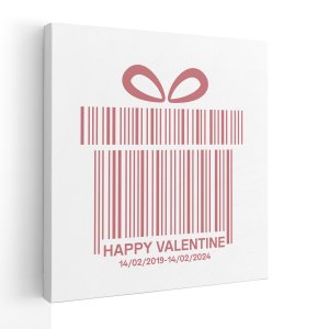 Valentine Gift Code Date Custom Canvas Print