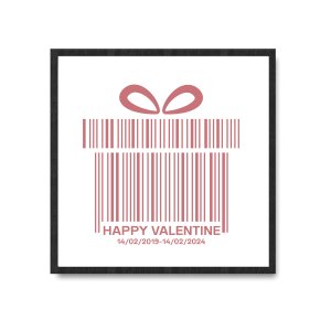 Valentine Gift Code Date Custom Framed Print