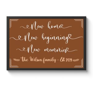 New Home New Beginnings New Memories Framed Print