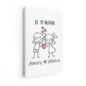 Be Mine Valentine Custom Name Canvas Print