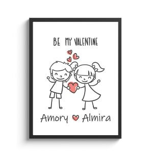 Be Mine Valentine Custom Name Framed Print