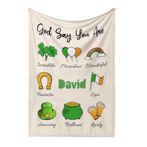 God Says You Are St Patrick's Day Gift Custom Blanket