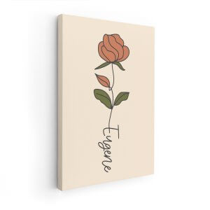 Personalized Flower Custom Name Canvas Print Best Gift For Girl