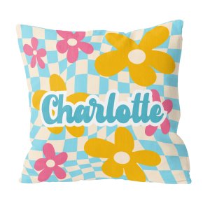 Retro Flower Custom Pillow With Name Best Idea Gift For Women