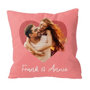 Custom Couple Name Heart-Shaped Pillow