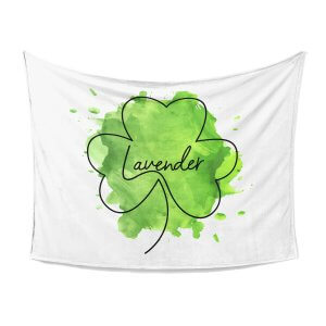 Custom Glitter Clover Day Lucky Name Blanket