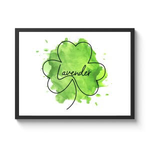Custom Glitter Clover Day Lucky Name Framed Print