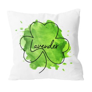 Custom Glitter Clover Day Lucky Name Pillow